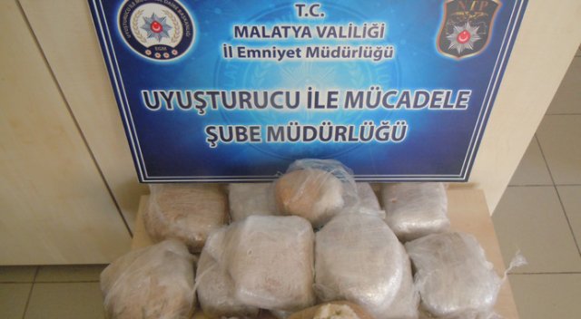 Malatya&#039;da 19 kilo esrar ele geçirildi