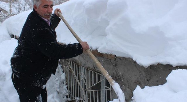 Muş&#039;ta tek katlı evler kara gömüldü