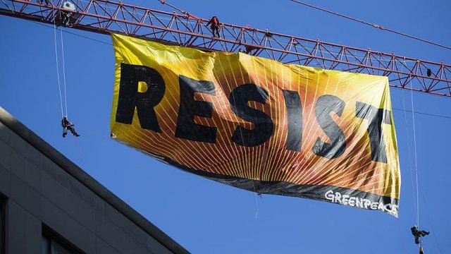 Washington'da Greenpeace'ten Trump protestosu Washington'da Greenpeace'ten Trump protestosu