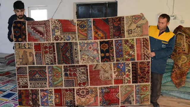 Eski halılar &#039;kırkyama&#039; ile ihraç ürünü oluyor