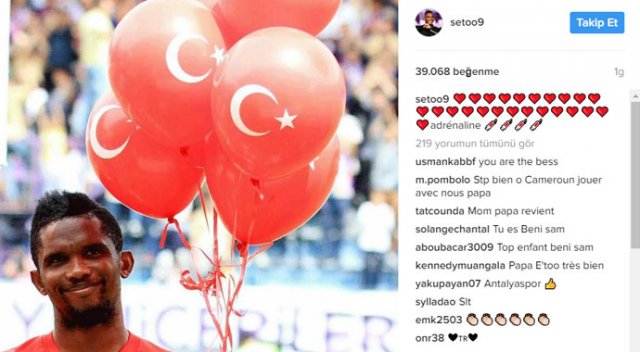 Eto&#039;o&#039;nun fotoğrafı sosyal medyayı salladı