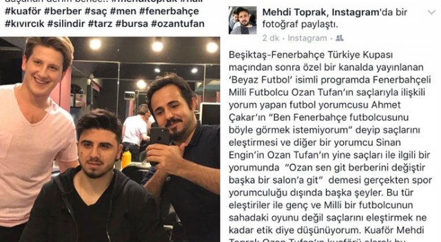 Ozan Tufan’ın kuaföründen Ahmet Çakar ve Sinan Engin’e cevap