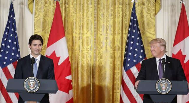 Trump ve Trudeau'dan ortak basın toplantısı