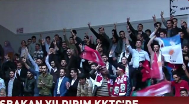 Başbakan Yıldırım'a Kıbrıs'ta ülkücülerden büyük destek