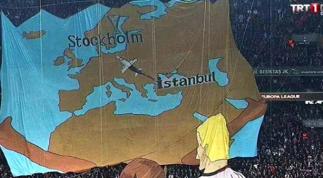 Beşiktaşlı taraftarlar, koreografide Kıbrıs'ı unuttu Beşiktaşlı taraftarlar, koreografide Kıbrıs'ı unuttu