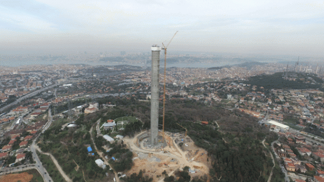 Çamlıca kulesinde 200 metre aşıldı! Çamlıca kulesinde 200 metre aşıldı!