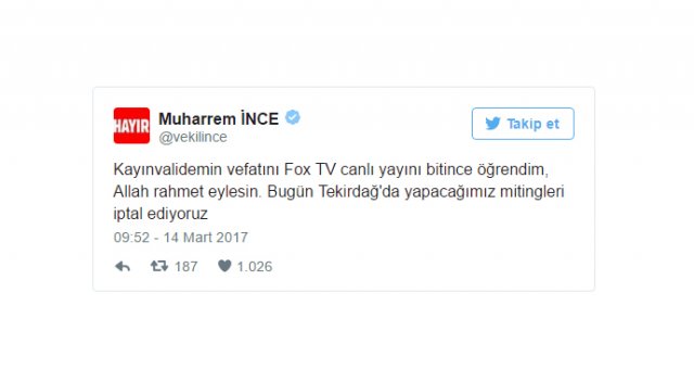 CHP'li Muharrem İnce'nin acı günü CHP'li Muharrem İnce'nin acı günü