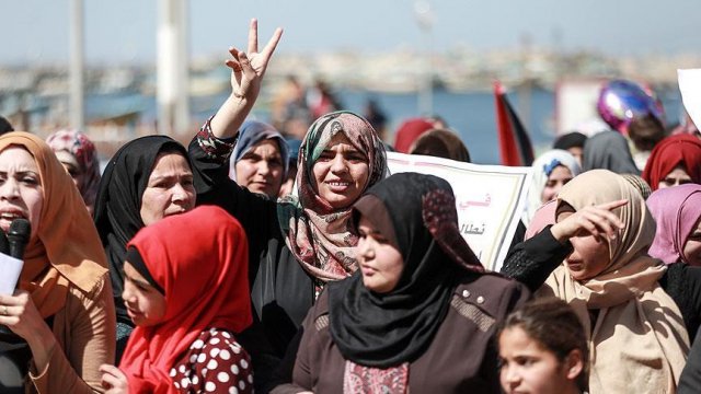 Gazzeli kadınlardan Filistinli balıkçılara destek Gazzeli kadınlardan Filistinli balıkçılara destek