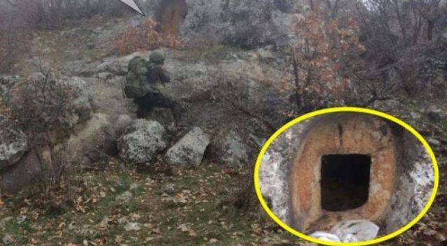 PKK sığınağında ısı güdümlü füze bulundu PKK sığınağında ısı güdümlü füze bulundu