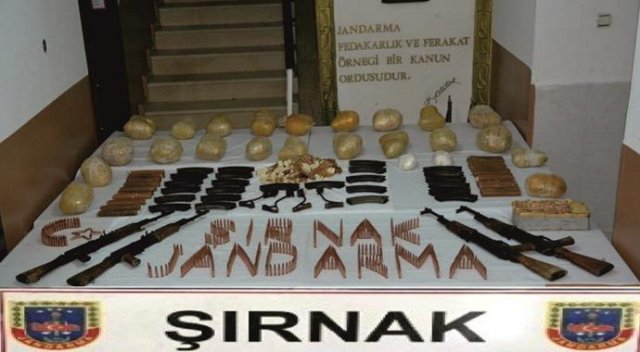 Silopi&#039;de PKK&#039;ya ait silah, patlayıcı ve mühimmat ele geçirildi
