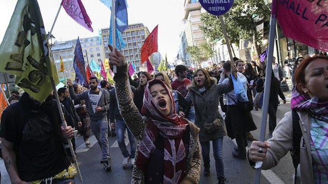 Yunanistan'da sığınmacılara destek gösterisi Yunanistan'da sığınmacılara destek gösterisi