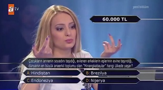 'Kim Milyoner Olmak İster'de şaşırtan soru 'Kim Milyoner Olmak İster'de şaşırtan soru