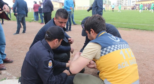Amatör maçta arbede: 1 polis yaralandı Amatör maçta arbede: 1 polis yaralandı