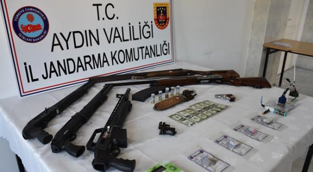 Aydın'da silah kaçakçılığı ve uyuşturucu operasyonu Aydın'da silah kaçakçılığı ve uyuşturucu operasyonu