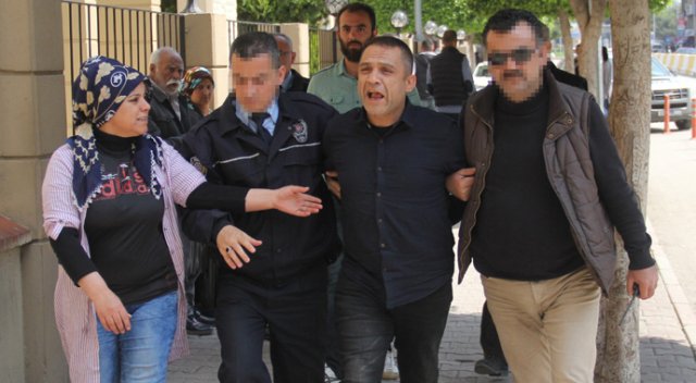 Cezaevi firarisi yakalanınca adliye kapısına kafa attı