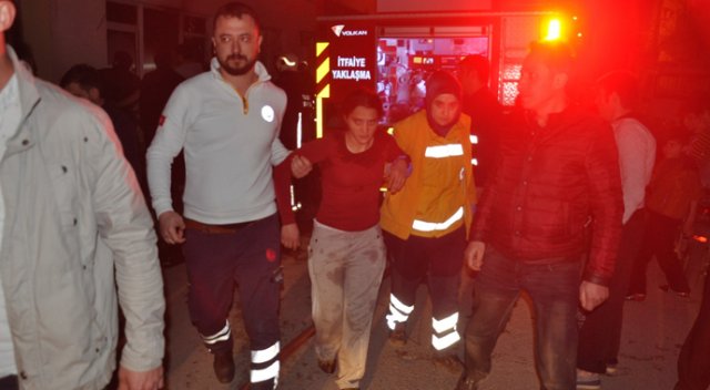 Yangında hastanelik oldular Yangında hastanelik oldular