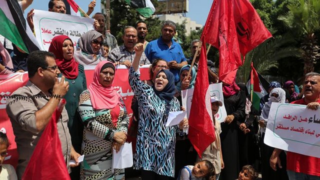 Gazze'de 'ablukaya hayır' protestosu Gazze'de 'ablukaya hayır' protestosu