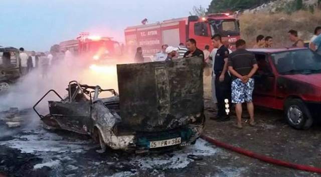 Helyum gazı patladı, 5 araç yandı Helyum gazı patladı, 5 araç yandı