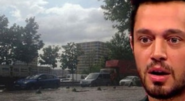 İstanbul&#039;daki yağmurdan Murat Boz&#039;un aracının camları kırıldı