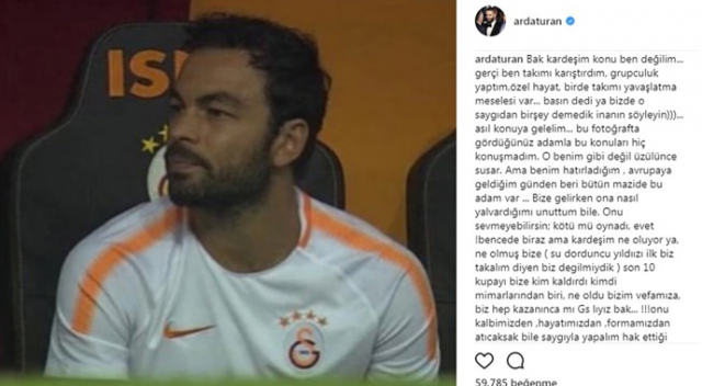 Arda Turan’dan Selçuk İnan’a destek