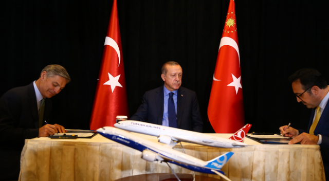 Erdoğan THY- Boeing imza törenine katıldı Erdoğan THY- Boeing imza törenine katıldı