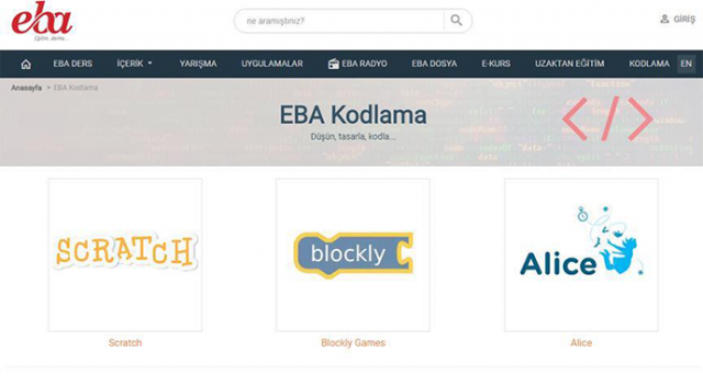 Kodlama dersine yeni portal