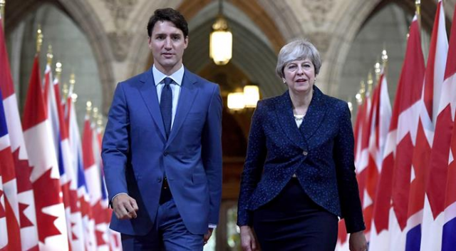 May ve Trudeau&#039;dan ortak basın toplantısı