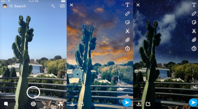 Snapchat'ten gökyüzüne filtre Snapchat'ten gökyüzüne filtre