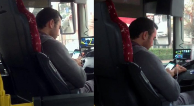 Halk otobüsü şoförü tehlikeye böyle davetiye çıkardı Halk otobüsü şoförü tehlikeye böyle davetiye çıkardı