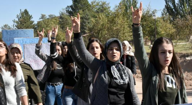 Sivas'ta Ülkücü öğrencilerden Kerkük eylemi Sivas'ta Ülkücü öğrencilerden Kerkük eylemi