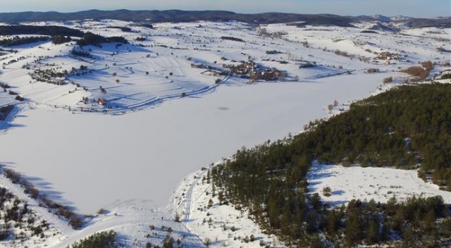 Karabük'te kar manzarası drone ile görüntülendi Karabük'te kar manzarası drone ile görüntülendi