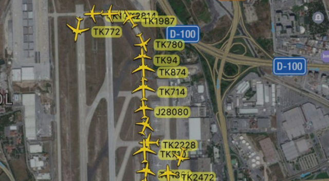 Lodos Atatürk Havalimanı trafiğini de vurdu, uçaklar kuyruk oluşturdu