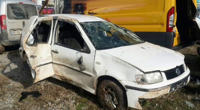 Kontrolden çıkan otomobil takla attı: 1 yaralı Kontrolden çıkan otomobil takla attı: 1 yaralı