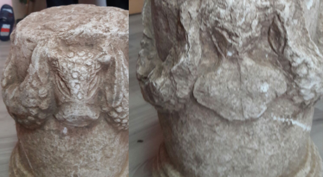 Okul bahçesinden tarihî eser çıktı