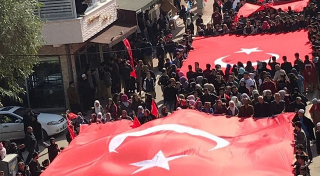 Hatay’da Afrin şehitlerine saygı, Mehmetçiğe moral yürüyüşü