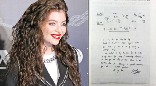 Lorde&#039;den tam sayfa teşekkür