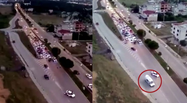 Trafik magandaları yüzünden ambulans yol değiştirdi