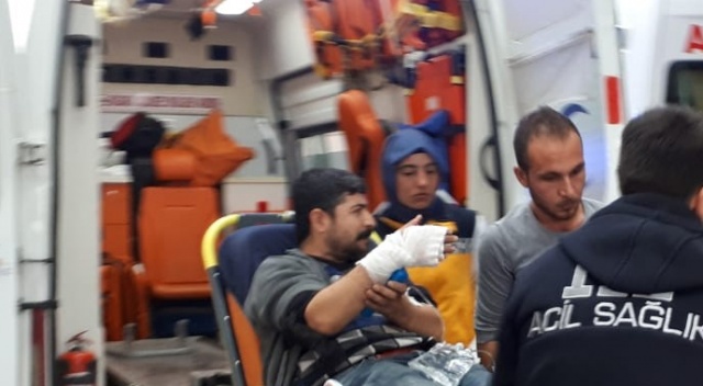 Kolunu iş makinesine kaptıran işçi yaralandı