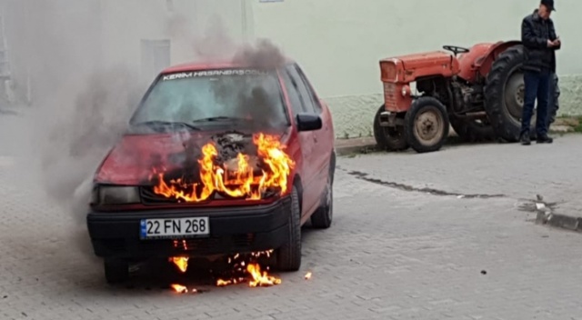 LGP’li otomobil alev alev yandı