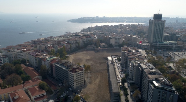 Taksim'de AKM alanının son durumu havadan görüntülendi