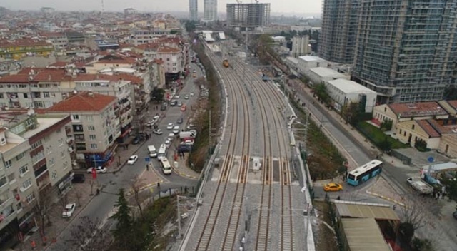 Gebze-Halkalı tren hattında son durum havadan görüntülendi