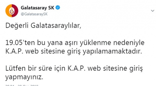 Galatasaray&#039;dan taraftara KAP çağrısı