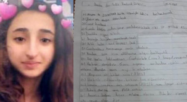 İntihar eden Emine'nin notlarının arasından çıktı İntihar eden Emine'nin notlarının arasından çıktı