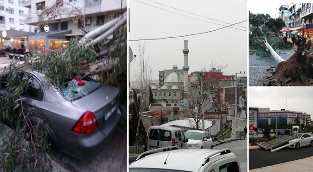 İzmir’i fırtına vurdu