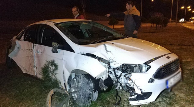 Önüne köpek çıkan otomobil 25 metre takla attı: 1 yaralı