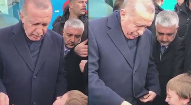 Cumhurbaşkanı Erdoğan küçük Muhammed'e kendi tespihini hediye etti