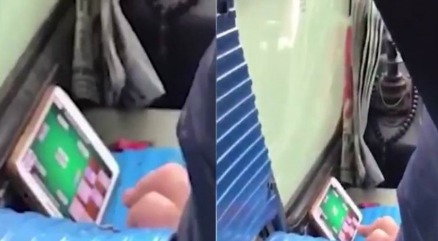 Direksiyon başında okey oynuyordu: Halk otobüsü şoförü yakalandı