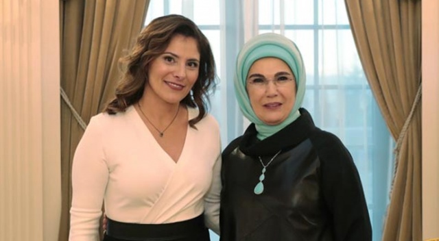 Emine Erdoğan, Peristera Baziana’yı kabul etti