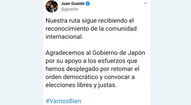Guaido’dan Japonya’ya teşekkür