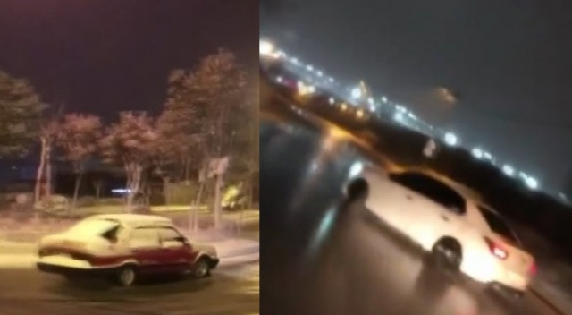 İstanbul’da kar altında “drift” terörü kamerada İstanbul’da kar altında “drift” terörü kamerada